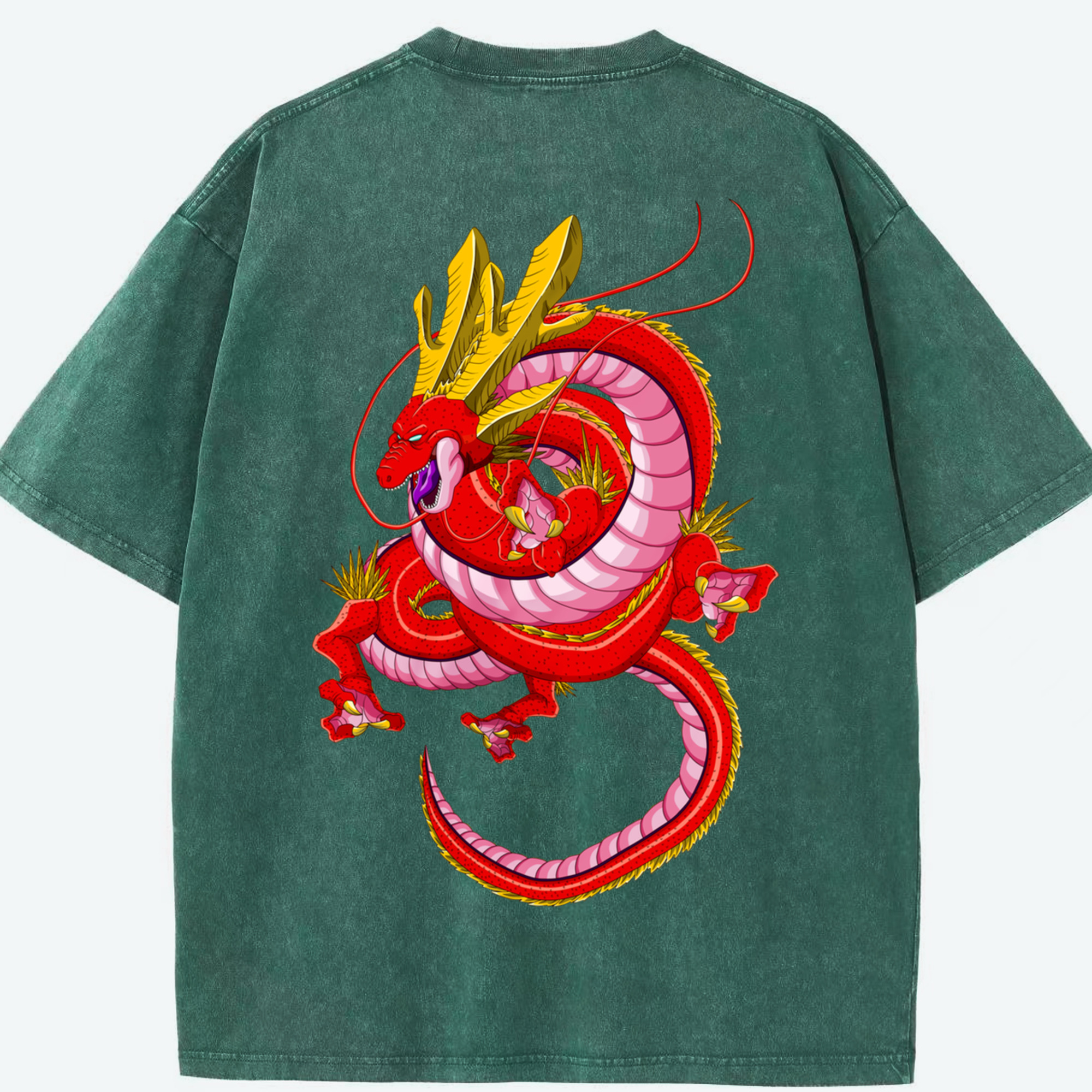 ドラゴンボール 神龍 シェンロン DRAGON BALL Shenron 綿100% ヴィンテージ風 半袖Tシャツ（背面プリント）